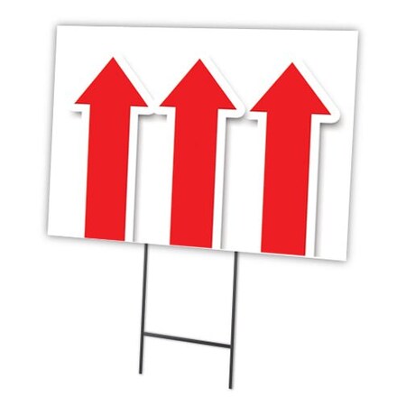 Signmission Giant Up Arrow Yard Sign & Stake outdoor plastic coroplast window, C-1216-DS-Giant Up Arrow C-1216-DS-Giant Up Arrow